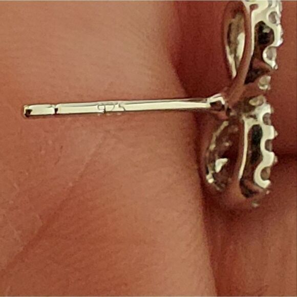 925 Sterling Silver Infinity Stud Earrings - Picture 5 of 6